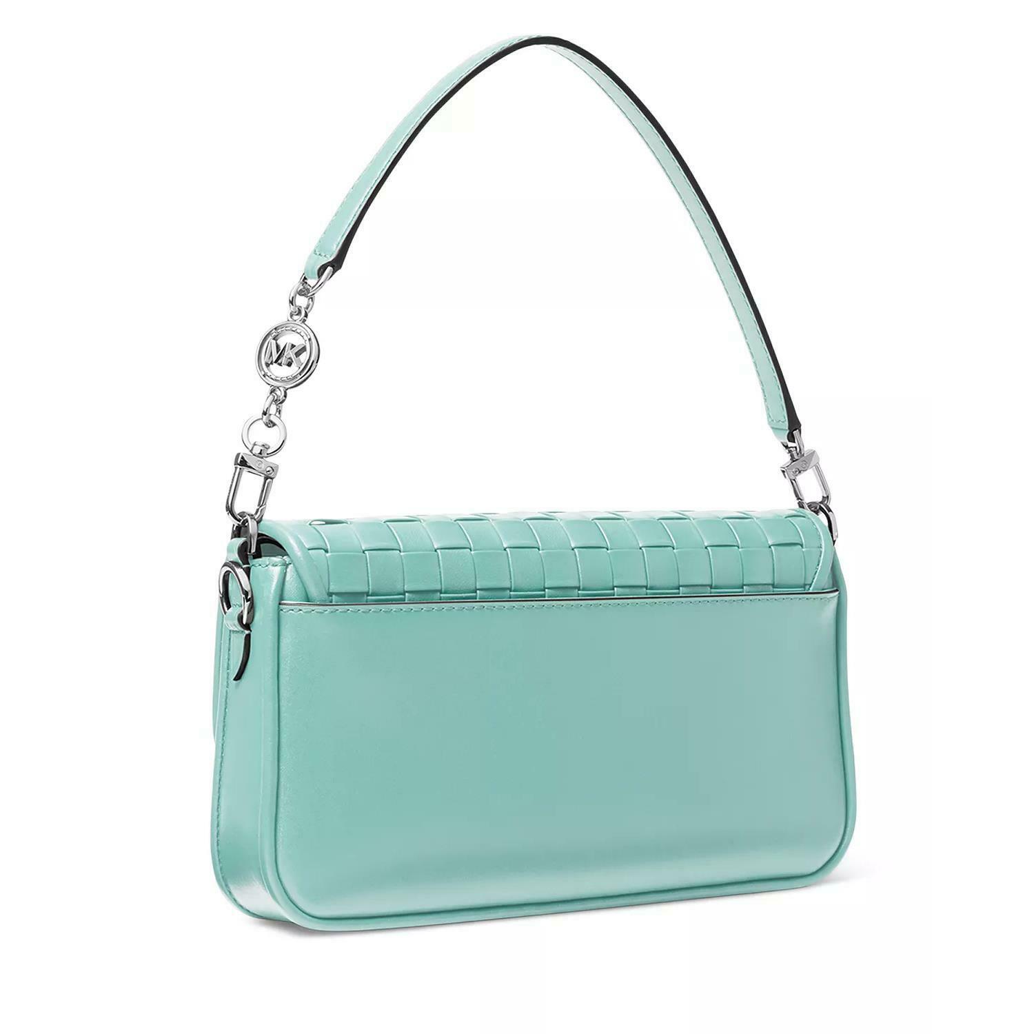 Michael Kors Bradshaw Woven Leather Convertible Shoulder Bag Fair Aqua –  Outlet Designers