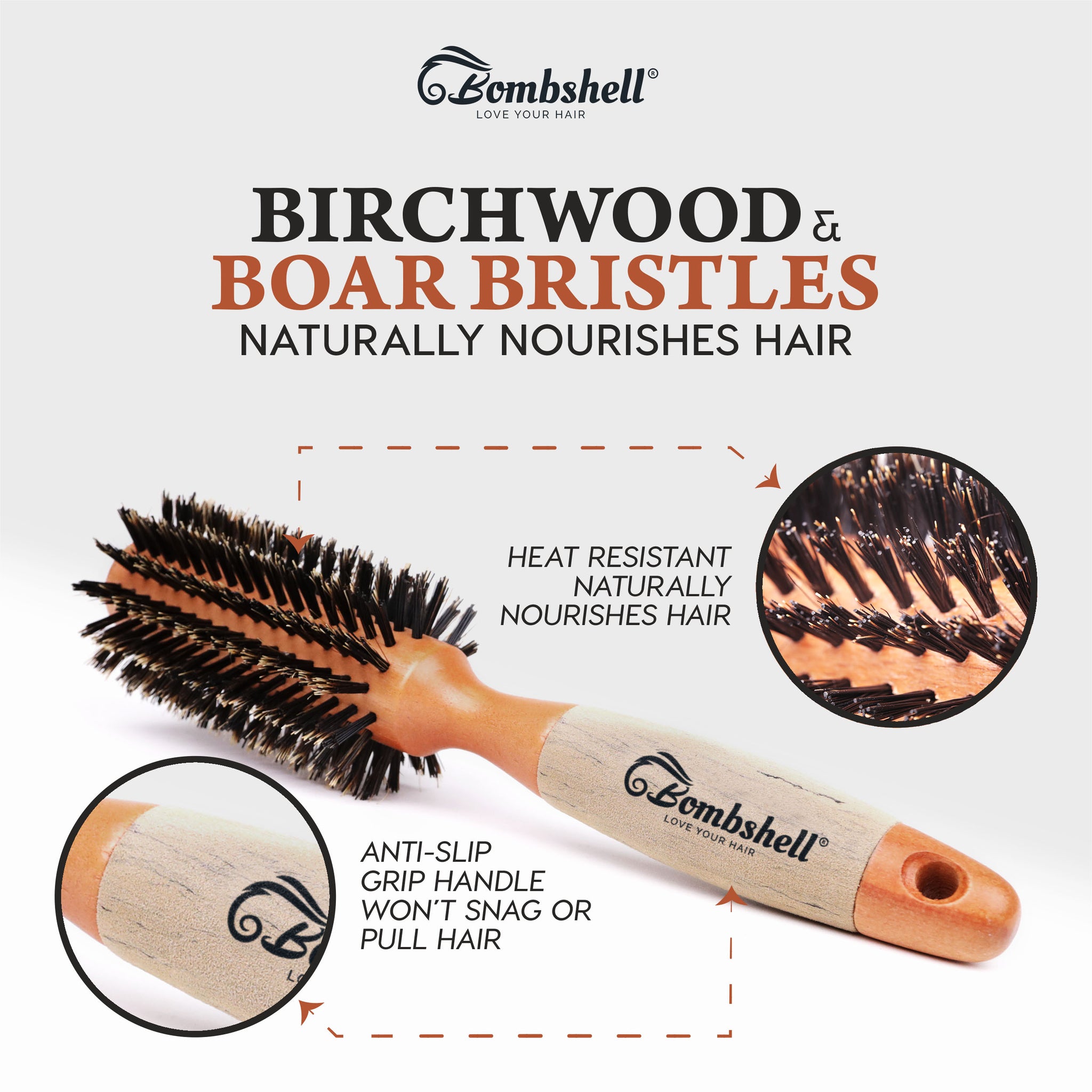 natural boar bristle round brush