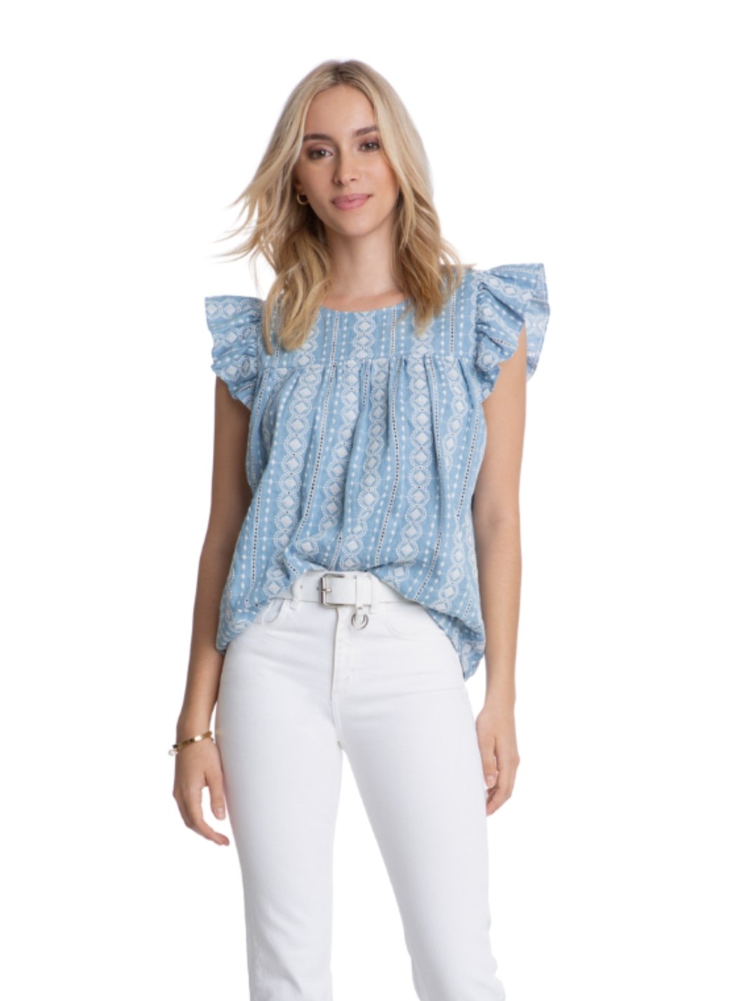 Eyelet Flutter Top