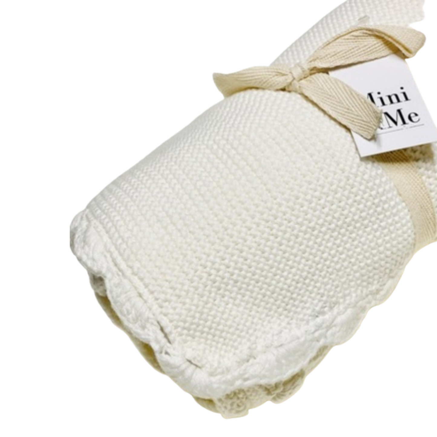 Personalised Shell Edge Knit Blanket - Whisper White