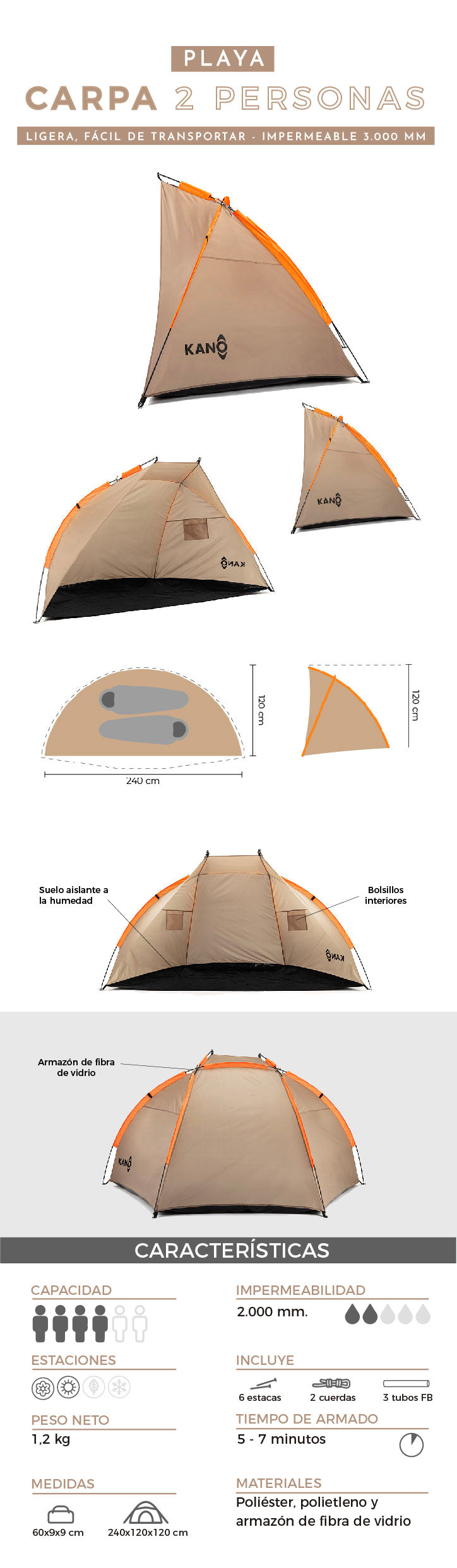 Carpa Playa Paraviento – Kano Outdoors