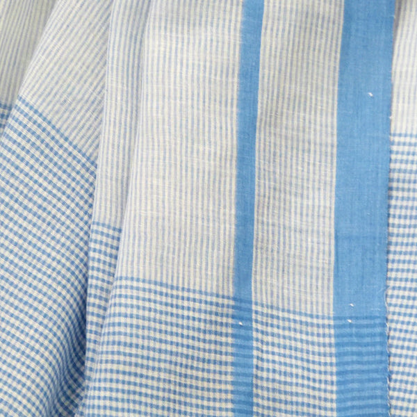 Blue Gingham Sarong - Sally Campbell, Handmade Textiles