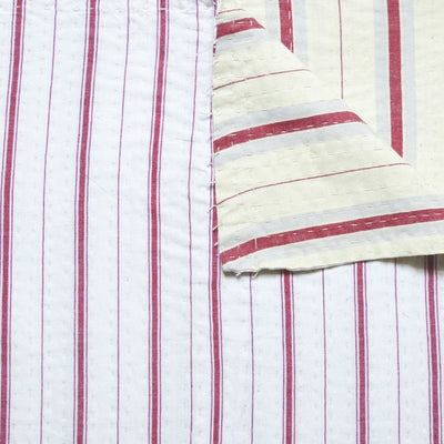 Red Ticking Quilt - Sally Campbell, Handmade Textiles