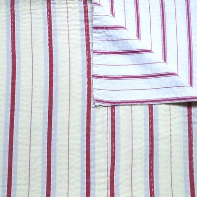 Red Ticking Quilt - Sally Campbell, Handmade Textiles