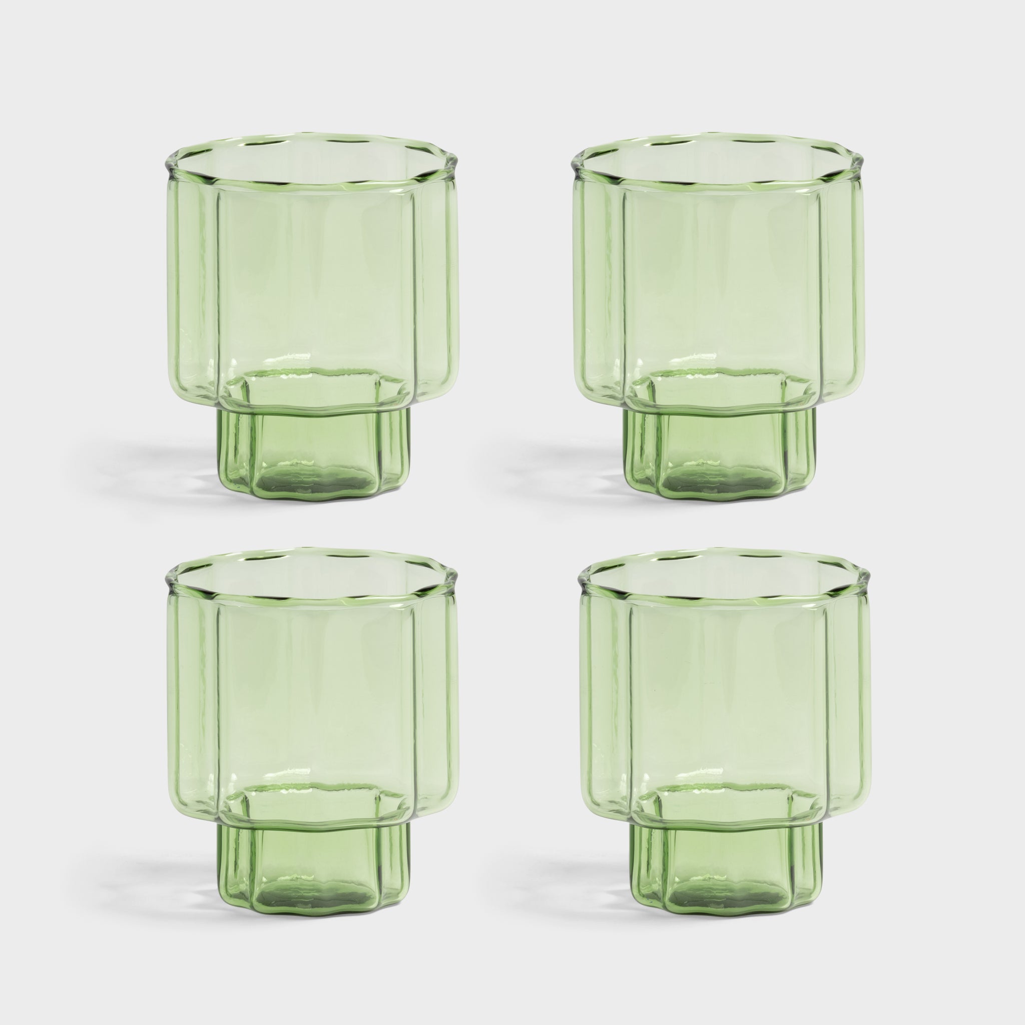 consumptie tunnel gastheer &K Amsterdam - Glass bloom green set of 4 – Studio Yono