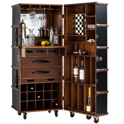 Steamer Trunk Liquor Cabinet