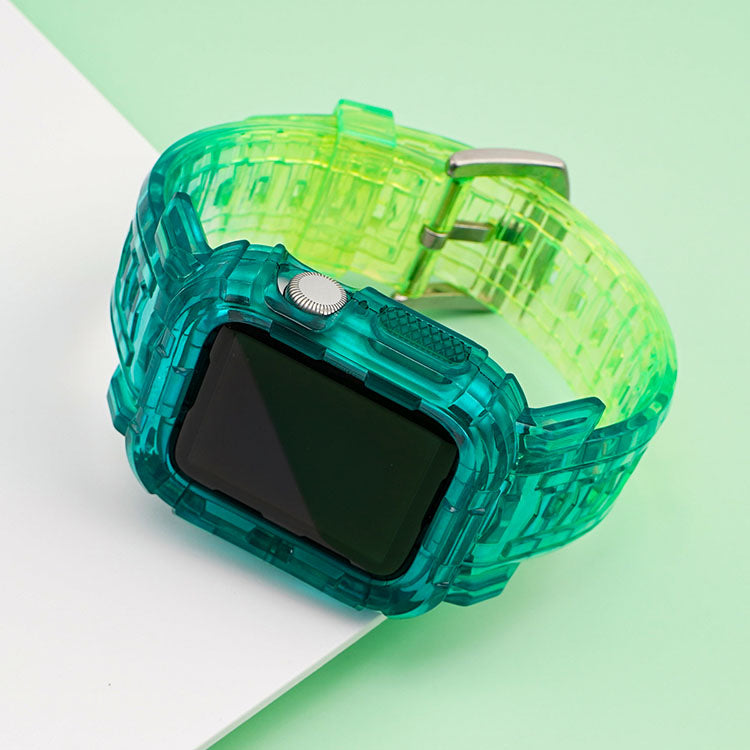 Bracelet en caoutchouc Transparent coloré arc-en-ciel pour Apple Watch 6 SE Band pour IWatch Series 5 4 3 38/40/42/44mm Bracelet en Silicone