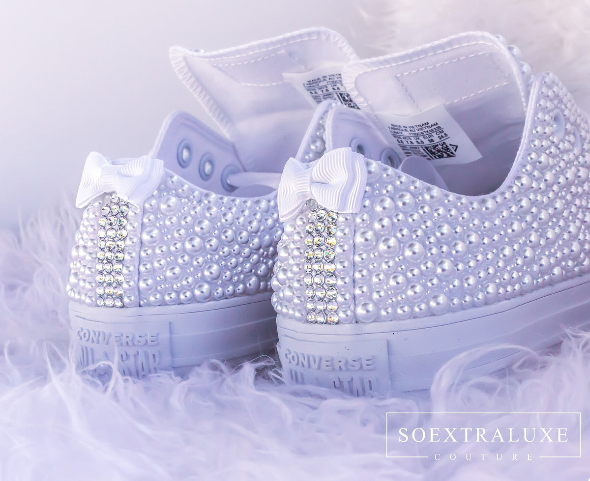 Pearly White Low Top Luxe Converse - SoExtraLuxe
