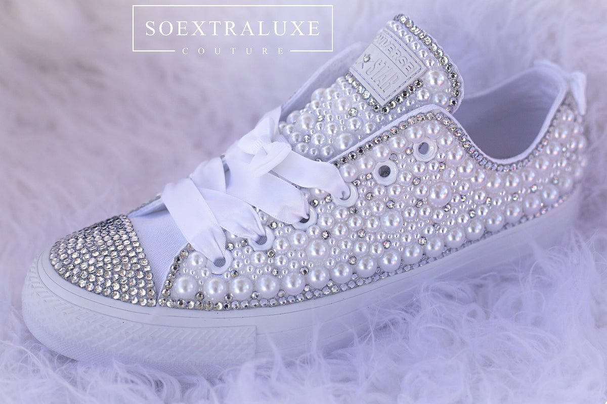 Pearly Low Top Crystal Converse - SoExtraLuxe
