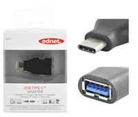 Ednet USB 3.1 Type-C (M) to USB Type A (F) Adapter
