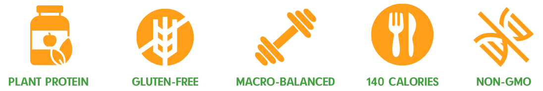 Macro Snacks features - Gluten Free - Macro Balanced - 140 Calories - Non-GMO