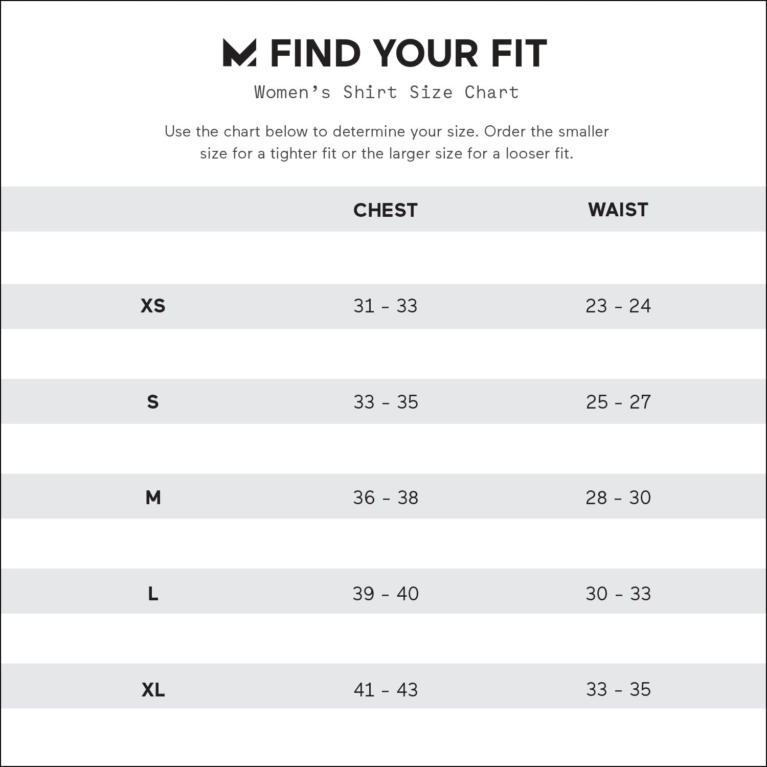 Sizing Guide – MISSION