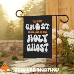 Only Holy Ghost Garden Flag in Black by Trini-T Ministries