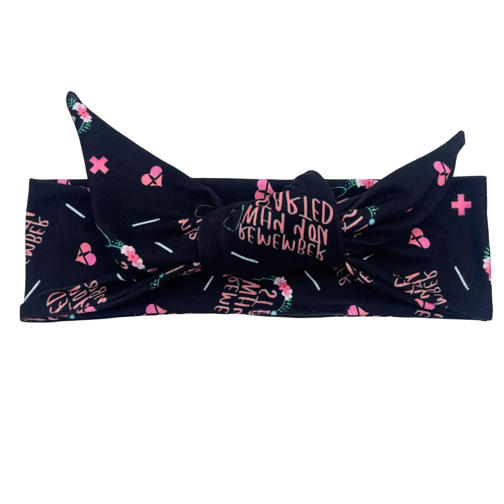 Remember Why You Started - Black Adjustable Tie Headband