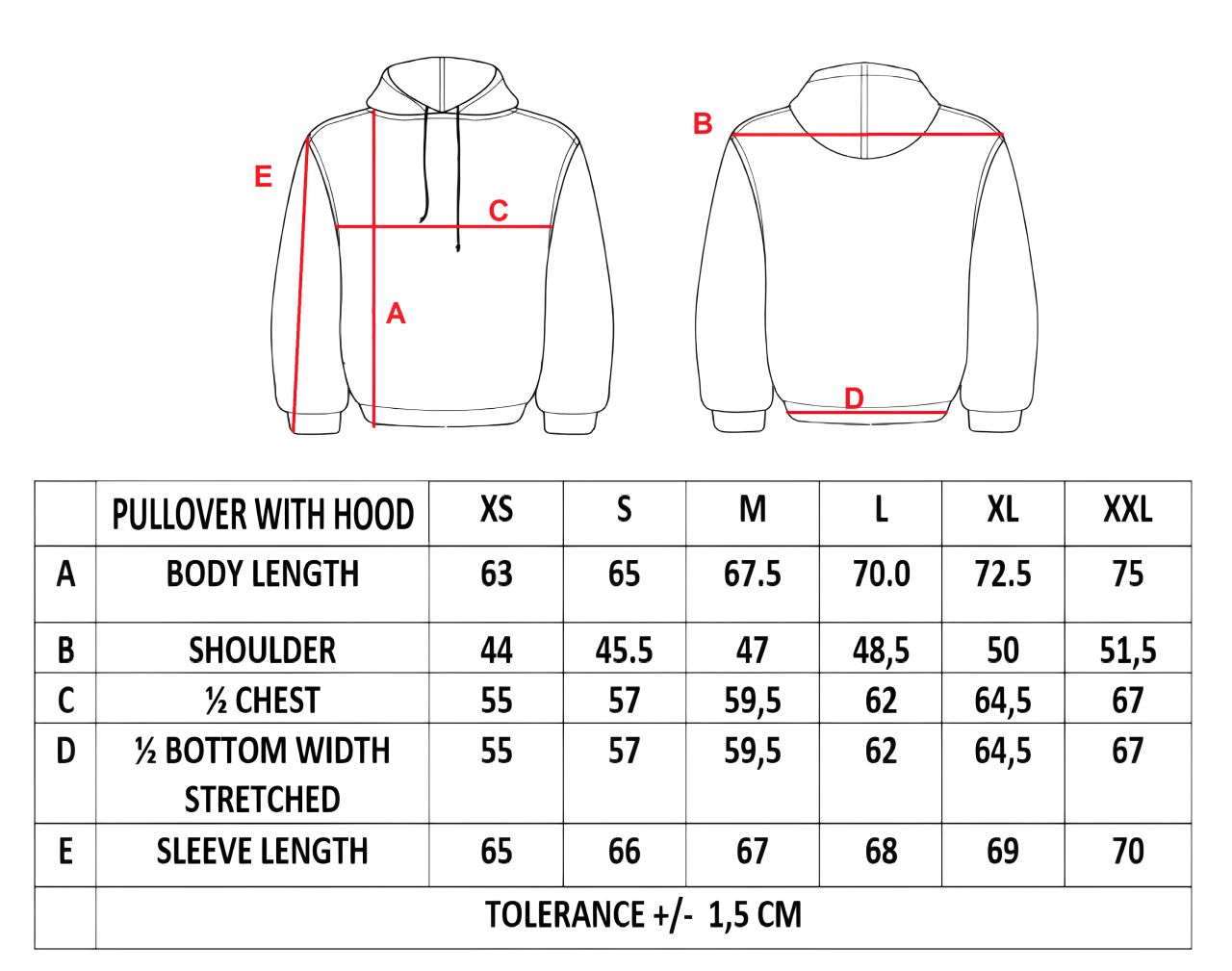 Bamboo Sorona Zip Up Hoodie Size Chart – Wolf vs Goat