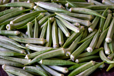 A bunch of fresh green lady fingers 