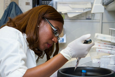 A scientist working in a lab 