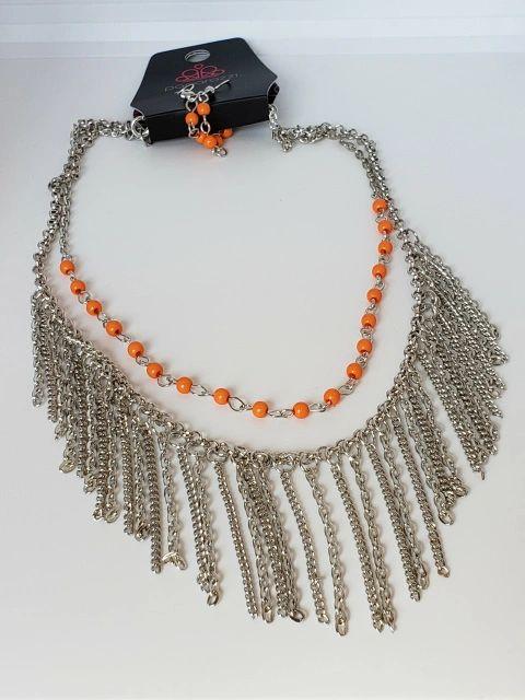 fierce in fringe orange paparazzi