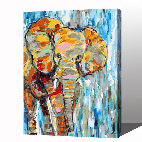 MADE4U [ Animal Series ] [ 20 ] [ Wood Framed ] Paint By Numbers Kit with Brushes and Paints ( Elephant HHGZGX23567 ) NEW 0