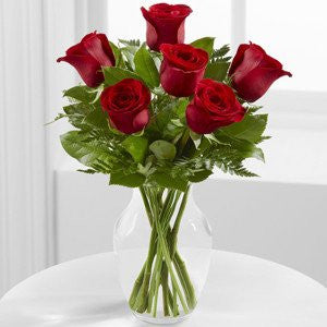 18 - Modern Red Rose Bouquet – Peachtree Petals