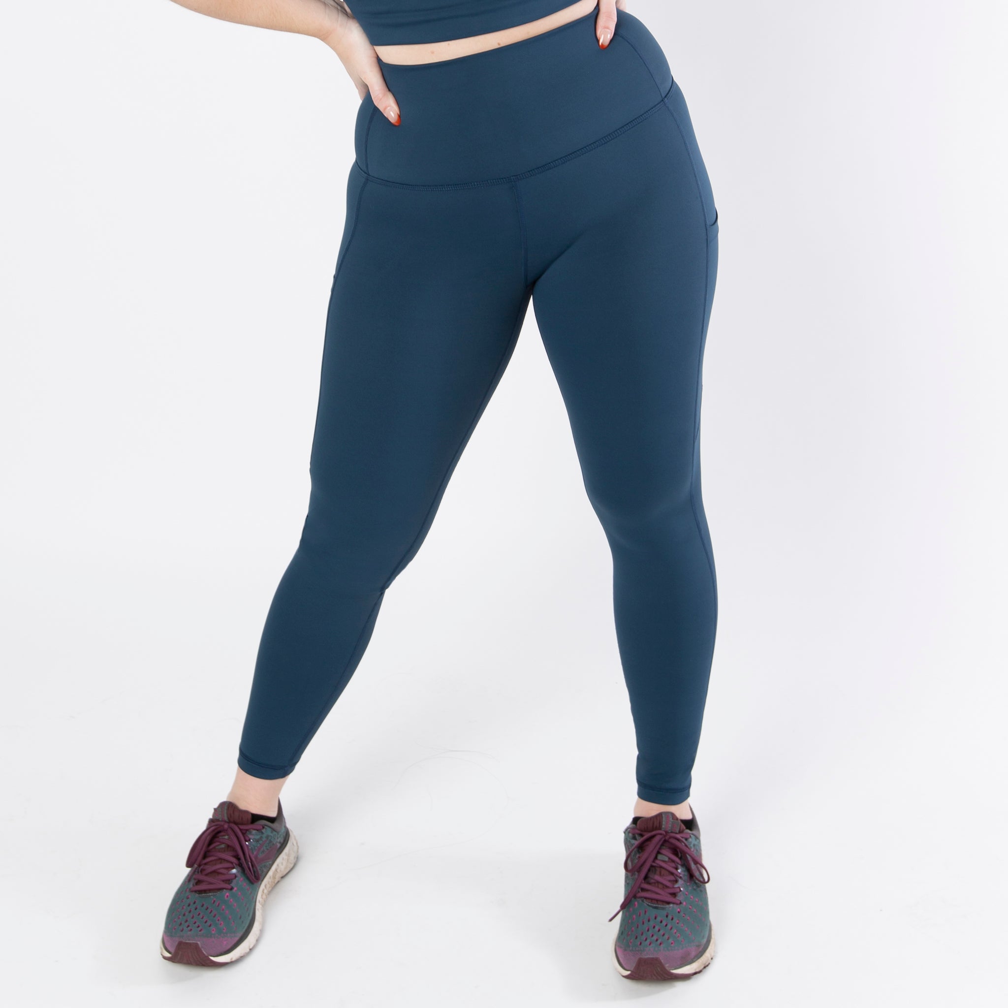 High Rise 3/4 Length Leggings Stormy Blue – Thunderpants USA