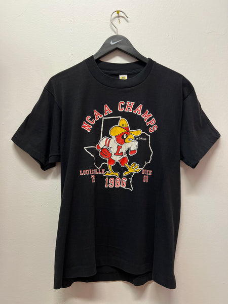 Small Graphic Grey University of Louisville Vintage 1986 College T