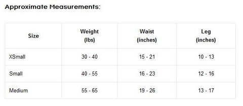 Bedwetter pants measurements