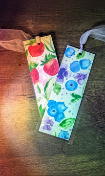 Cottagecore Fruity Watercolor Bookmarks