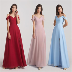 different color same style bridesmaid dresses