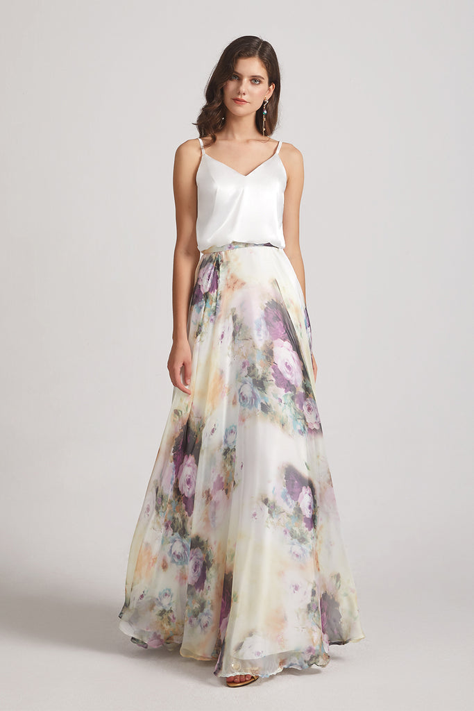 floral chiffon bridesmaid dresses