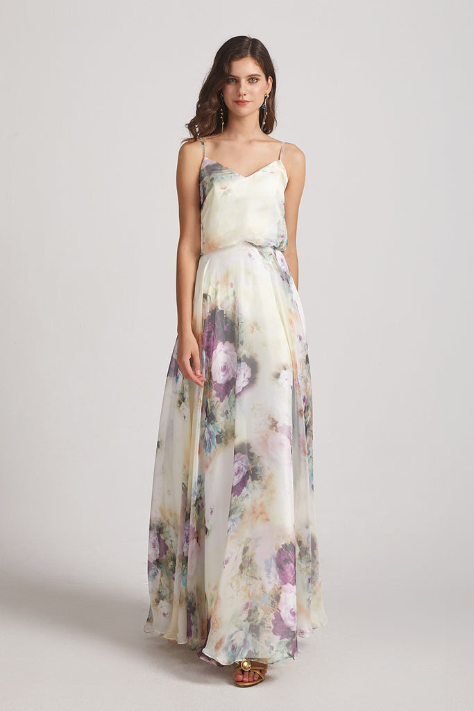 floral chiffon bridesmaid dresses