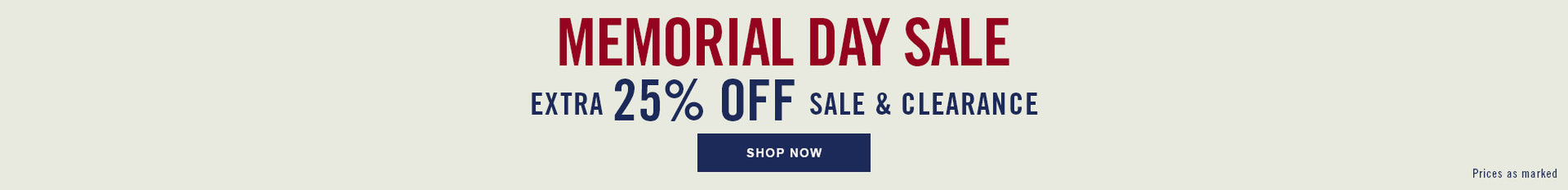 memorial day sale | shop now