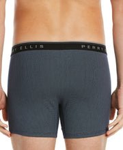 4 Pack Assorted Solid Stretch Boxer Brief Silver Perry Ellis