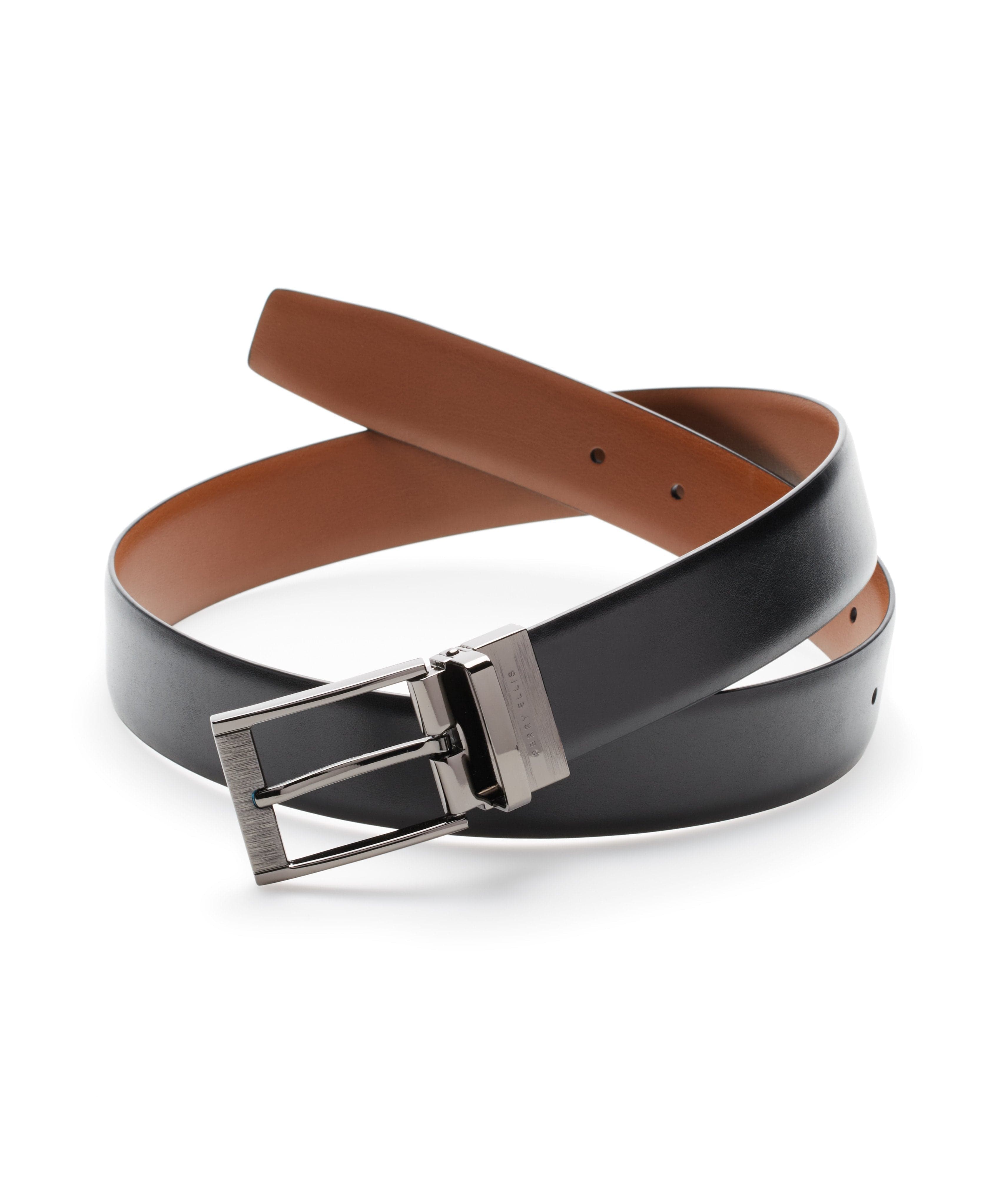 Reversible Scratch Leather Belt | Perry Ellis