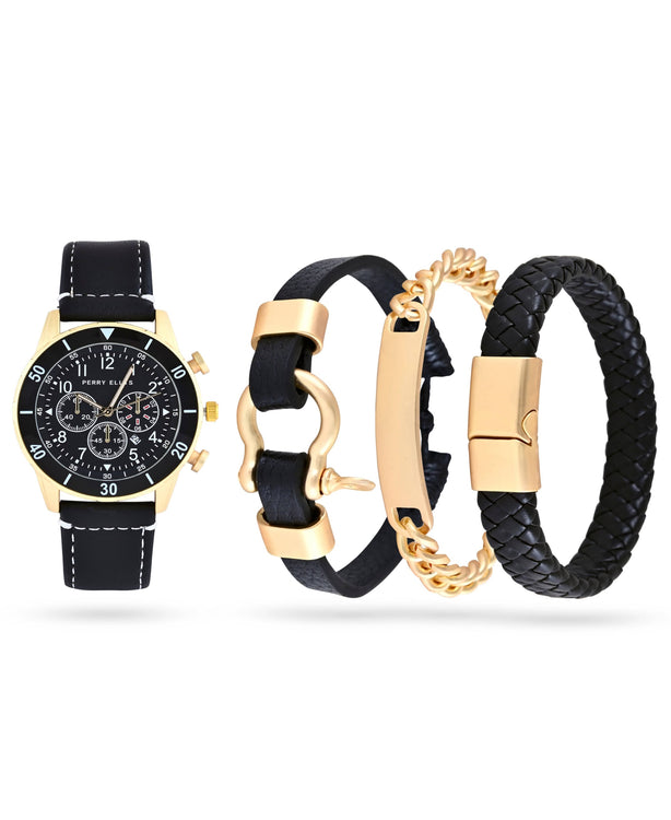 Arzu Butik Gold Color Metal Strap Women's Wristwatch and Combination Bracelet  Set - Trendyol