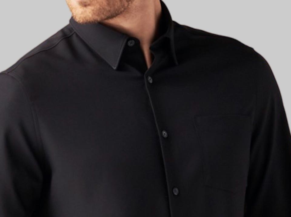 Untucked Total Stretch Slim Fit Banded Collar Shirt