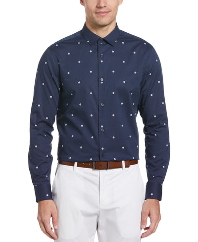 Cotton Floral Print Shirt (Ink) 