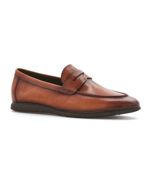 Leather Penny Loafers (Brown) 