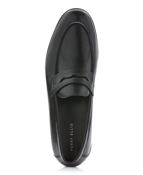 Leather Penny Loafers (Black) 