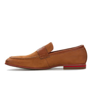 Suede Leather Penny Loafers (Brown) 