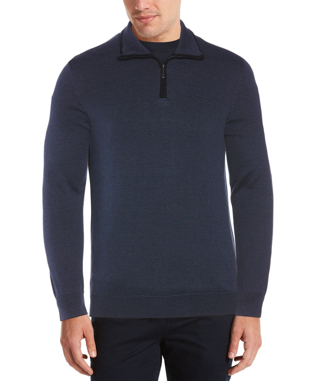 Quarter Zip Mock Neck Sweater | Perry Ellis