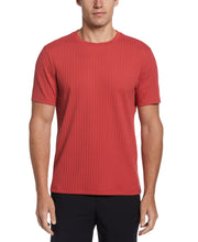 Rib Knit Crew Neck Tee (Cardinal) 