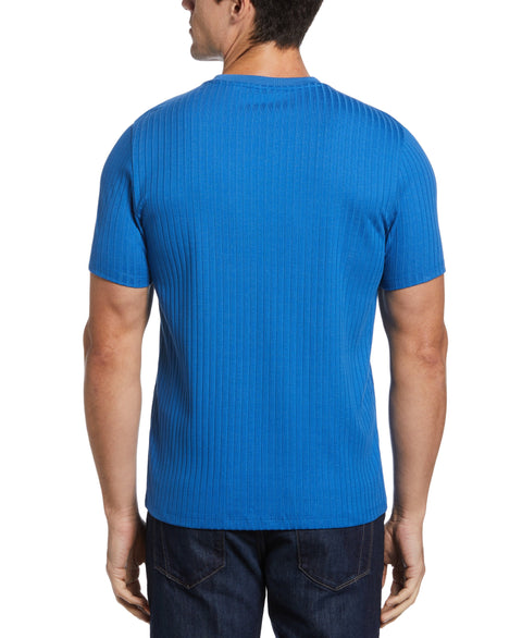 Rib Knit Crew Neck Tee (High Tide) 