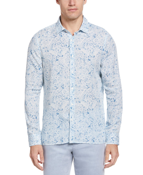 Untucked Road Map Print Shirt (Country Air) 