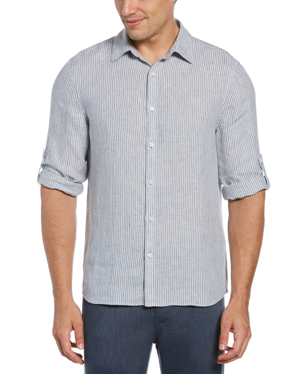 Blueprint Regular Fit Delave Linen Bold Stripe Shirt - MEN Shirts