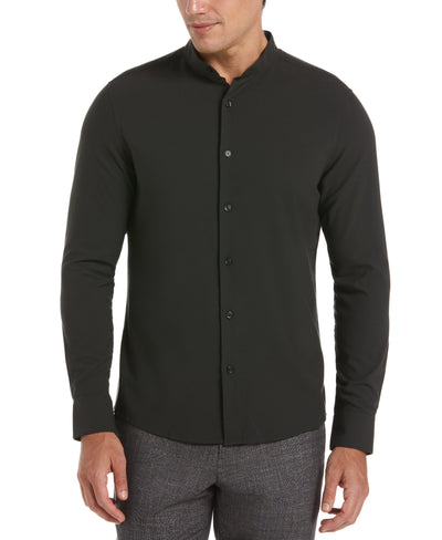 Untucked Solid Suede Twill Shirt (Pirate Black) 