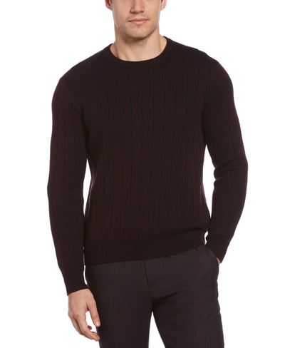 Vertical Stripe Crew Neck Sweater