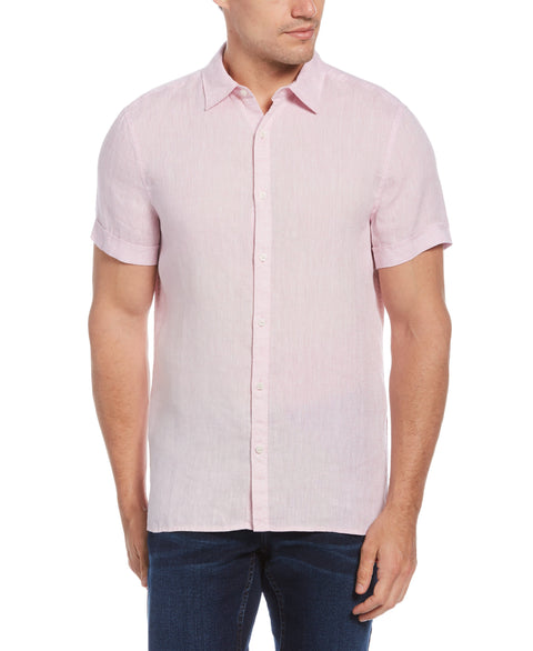 Linen Solid Shirt (Pink Lavender) 