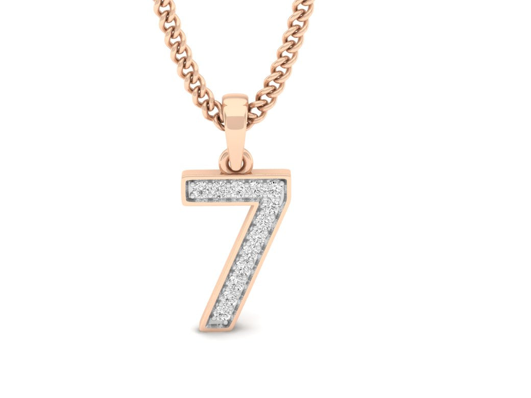 diamond number 7 necklace