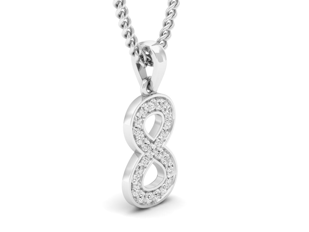 number 8 diamond pendant